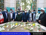 آئین غبار روبی و گلباران آرامگاه مطهر شهدای والامقام شهرستان شهریار