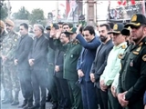 بدرقه زائران مراسم وداع و تشییع قائد و رهبر شهید انقلاب اسلامی در شهریار با حضور فرماندار شهرستان شهریار